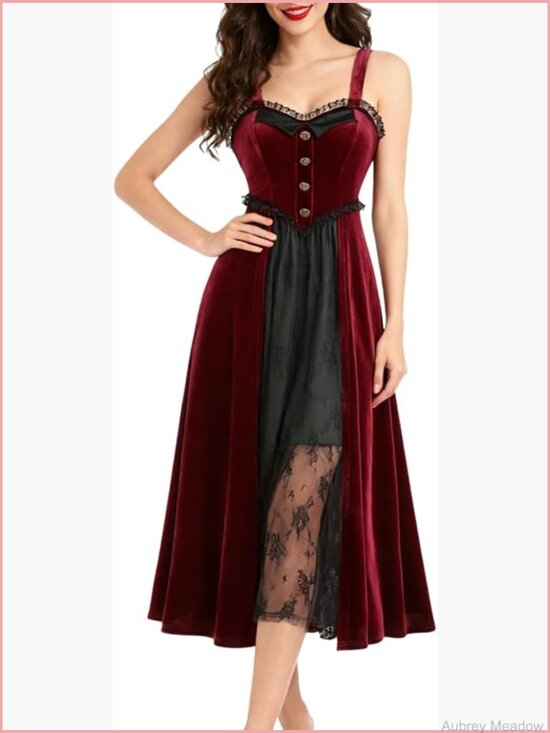 Dresses & Skirts - Sleeveless Backless Layered Mesh Ruffle Midi Goth Dress